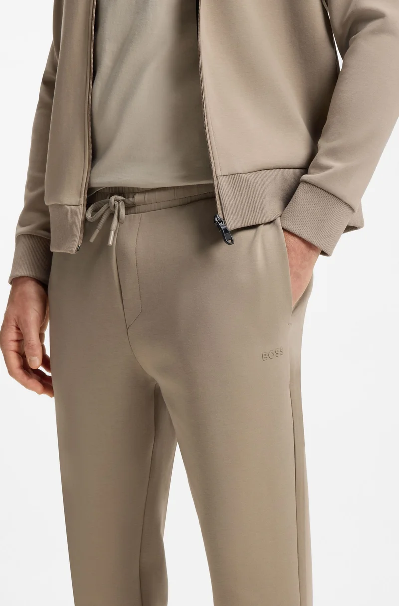 BOSS Stretch-cotton tracksuit bottoms with logo detail